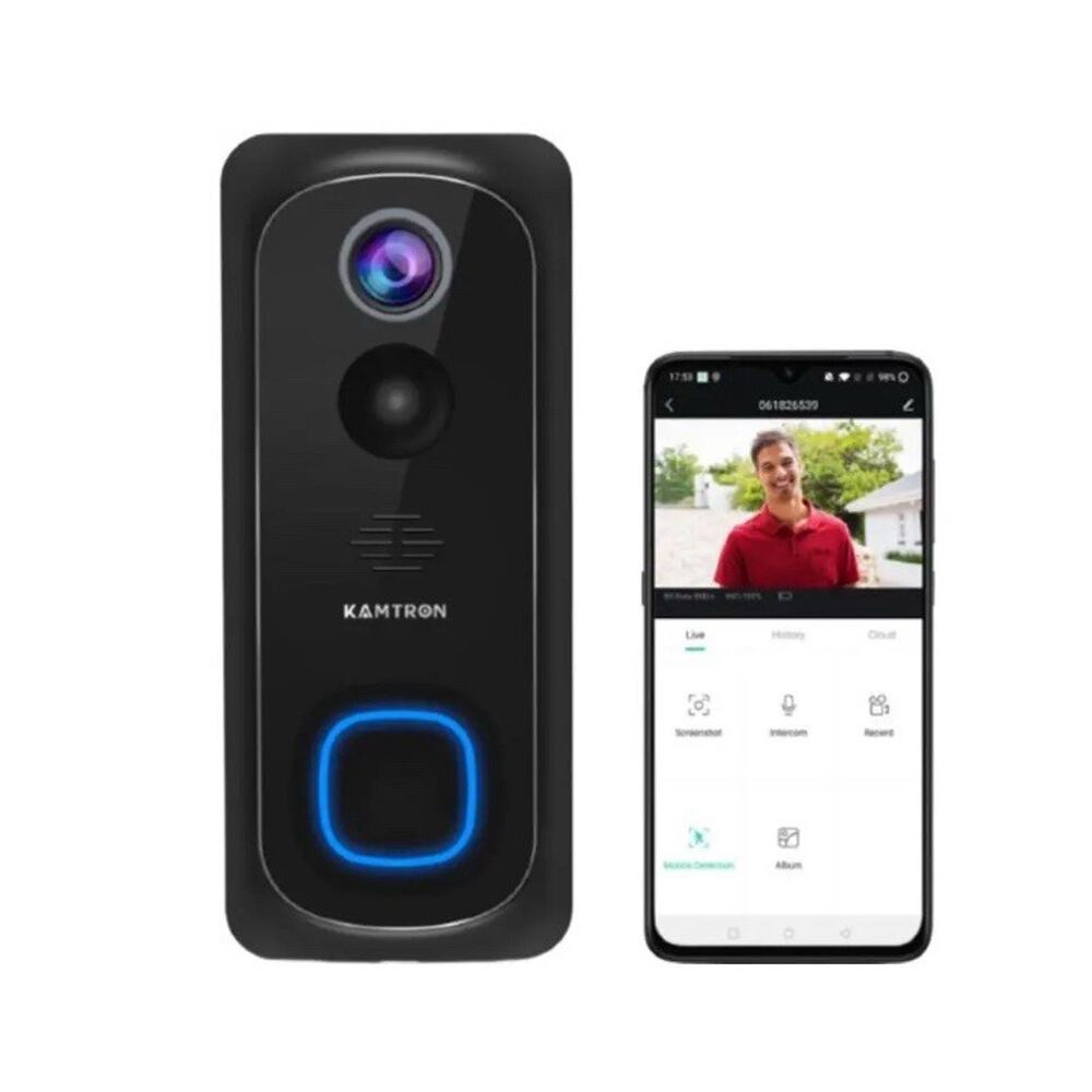 Kamtron smart video doorbell 1080 full-HD camera (Model: Bell J1) Black